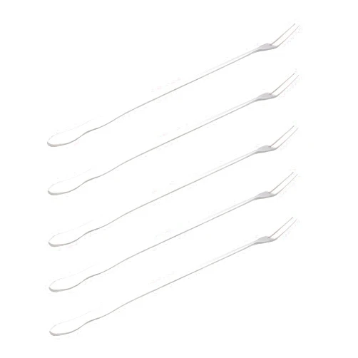 BOUYOTA 10 Inches Long Pickle Fork, 5 Pcs Long Handle Olive Fork, Stainless Steel Cocktail Forks, Pickle Grabber, Pickle Picker, 2 Prong Dessert Forks, Fruit Fork