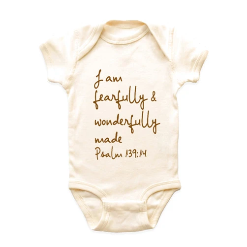 GAMMIE Custom Christian Baby Bodysuit - I Am Fearfully and Wonderfully Made Jesus Onesie, Newborn Outfit, Newborn Clothes, Gifts for Baby Shower, God Child Onesie, God Lovers Gifts, Custom Baby Onesie