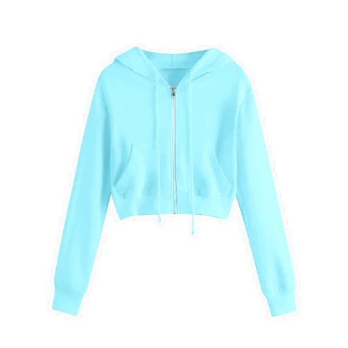 SMIDOW Cute Cropped Zip Up Hoodies For Teen Girls Fall y2k Clothes Long Sleeve Hooded Zipper Sweatshirt Lightweight Jacket