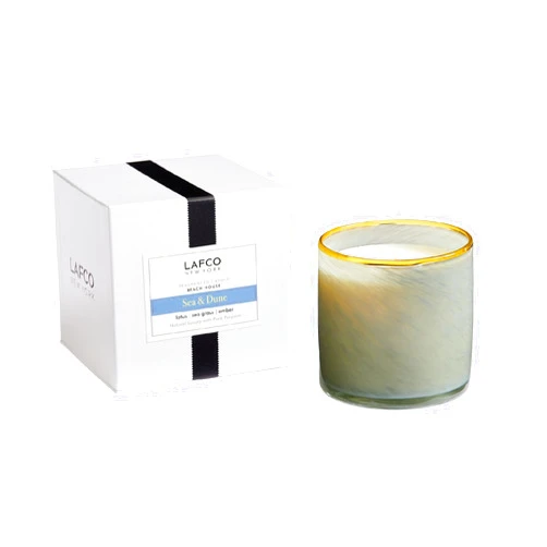LAFCO New York Signature Candle, Sea & Dune - 15.5 oz - 90-Hour Burn Time - Reusable, Hand Blown Glass Vessel - Made in The USA