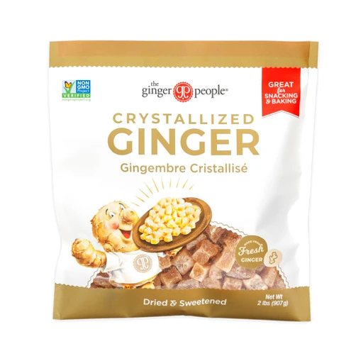 The Ginger People Crystallized Ginger 2lb Bag, Non-GMO, Gluten-Free, Vegan, Candied Ginger for Snacking, Trail Mix, Baking & More, Healthy Energy Boost, 2lb Bag (Pack of 1)