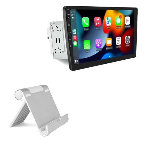 BoxWave Stand and Mount Compatible with Woibugee Double Din Car Stereo (10 in) - VersaView Aluminum Stand, Portable, Multi Angle Viewing Stand for Woibugee Double Din Car Stereo (10 in)