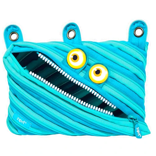 ZIPIT Wildlings Pencil Pouch for Kids | 3-Ring Binder Pencil Case | Large Capacity Pen Case for School (Blue)