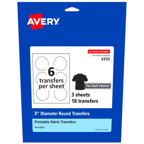 Avery Dark Transfer Paper for T-Shirts, 3