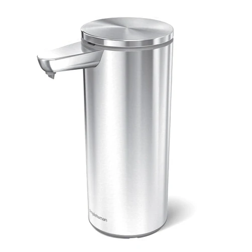 simplehuman 14 oz. Touch-Free Rechargeable Sensor Liquid Soap Pump Dispenser, Brushed Stainless Steel