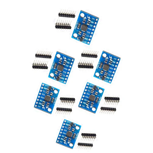 HiBCTR 6 Pieces of GY-521 MPU-6050 MPU6050 3-Axis Accelerometer Gyroscope Modules, 6 DOF 6-Axis Accelerometer Gyroscope Sensor Modules with 16-bit AD Converter for Data Output, IIC/I2C, suitable for Arduino.