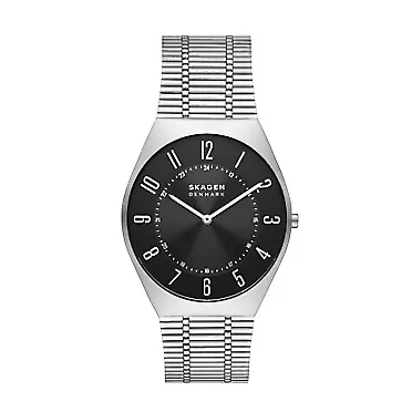 Skagen Men's GRENEN Ultra Slim Japanese Quartz Watch with Stainless Steel Strap, Silver, 28 (Model: SKW6828)