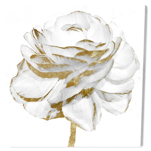 The Oliver Gal Artist Co. Floral Wall Art Canvas Prints 'White Gold Peony'