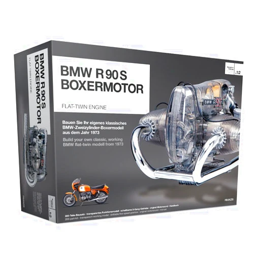 Franzis BMW R/90-S Flat Twin Engine Model Kit with Collector's Manual