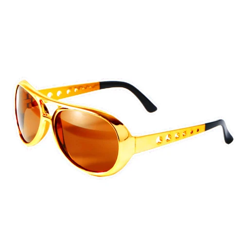 Spooktacular Creations Gold Sunglasses Disco Glasses, 50’s 60’s 70's Gold Glasses for Halloween Party Costume Rockstar Accessories, Gold Celebrity Sunglasses for women and men