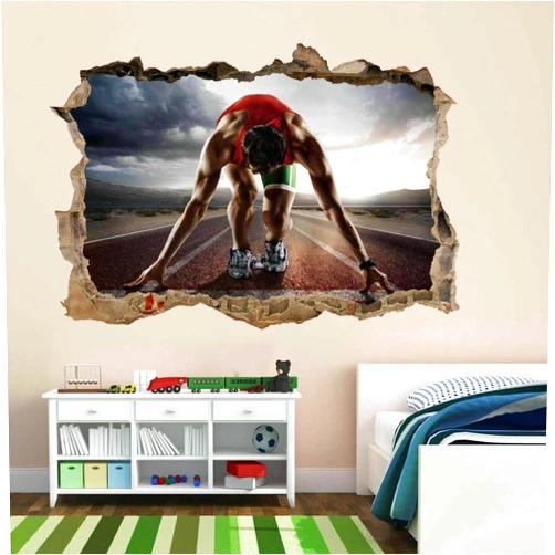 GGUOM Runner Race Track Wall Sticker Mural Decal Kids Bedroom Home Office Decor<50*70cm>GGUOM