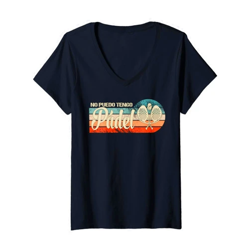 Ropa de pádel con un dicho gracioso divertido Womens Vintage Padel Racket no puedo tengo pádel Sarcastic Padel V-Neck T-Shirt