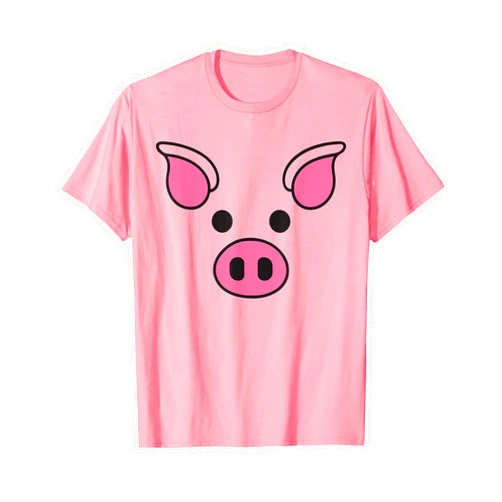 Pig Costume Shirts Pig Face Shirt Adult Kids Men Women Pig Face Costume T-Shirt