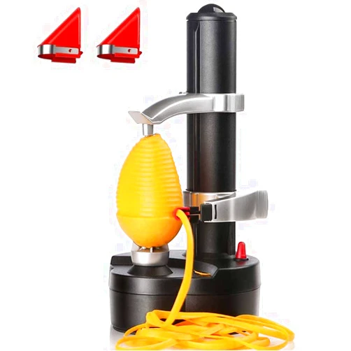 YOUDirect Electric Potato Peeler, Automatic Apple Peeler Machine, Heavy Duty Stainless Steel Rotating Peeler with 2 Extra Blades for Kitchen Fruits and Vegetables