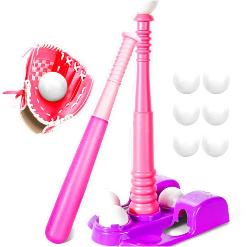 TOY Life Tball Set for Kids 3-5 T Ball Toddler Baseball Set Girls T Ball Sets for Kids 5-8 Tball Bat Tee Ball Sets for Kids 3-5 Tball Set for Toddlers 1-3 Outdoor Toddler Toys 6 T-Balls Glove