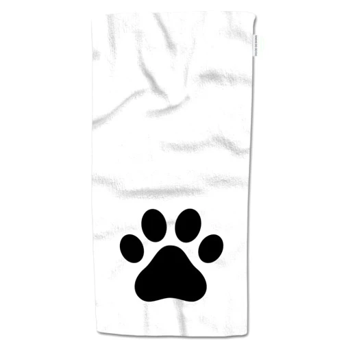HGOD DESIGNS Dog Paw Hand Towels Dog Paw Print Black Soft Hand Towel for Bathroom Kitchen Yoga Gym Decorative Towels 15