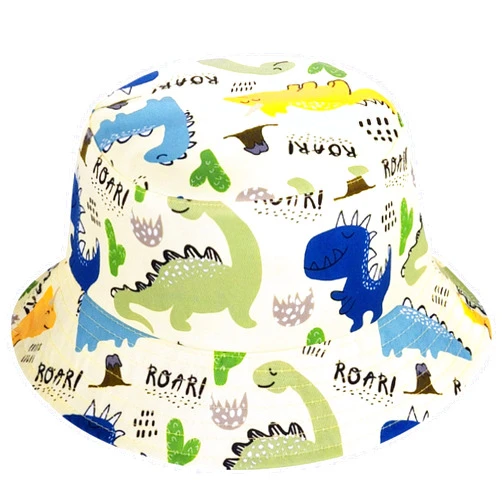Mawjom Toddler Dinosaur Cartoon Bucket Hat Bucket Summer Sun Hat Outdoor Cap for Kids 1-3T