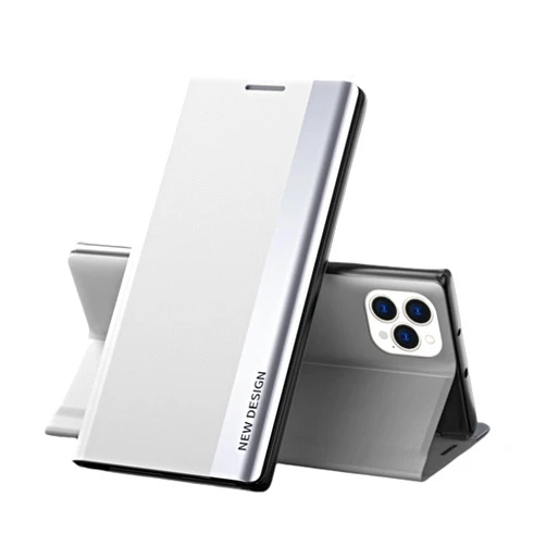MEOORHE Luxury Unique Wear-Resistant Leather Flip Phone case for iPhone 14 13 12 11 8 7 X XS XR Plus Pro Max Mini Shell Smooth Anti-Drop Magnetic Bracket Protective Cover(White,14 Pro max)