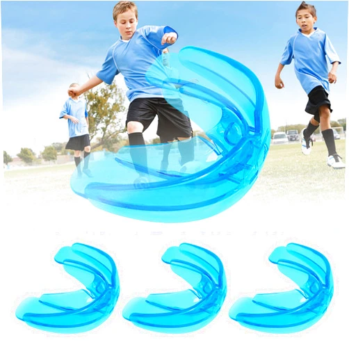 YAFIYGI 3 Pack Kids Youth Mouth Guard Football Sports Braces Mouthguards for Mouthpiece Boys Teeth for MMA Boxing Rugby Kickboxing Taekwondo Softball Lacrosse to Braces EVA Transparent Blue