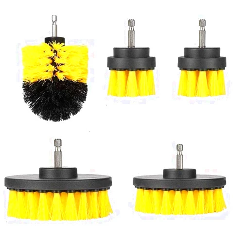 Playcrate Drill Brushes Brush Attachment - 5 Pack Electric Drill Brush Kit - Great for Pool Tile, Bathroom Toilet, Ceramic Marble Car Automotive…