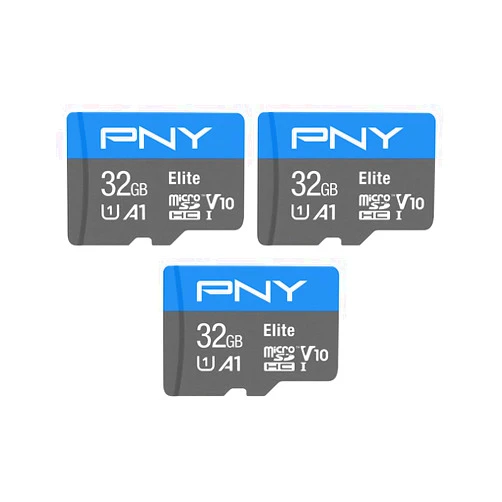 PNY 32GB Elite Mobile Accessories Class 10 U1 V10, A1 microSDHC Flash Memory Card for Mobile Devices - 100MB/s, Full HD, UHS-I, Micro SD 3-Pack