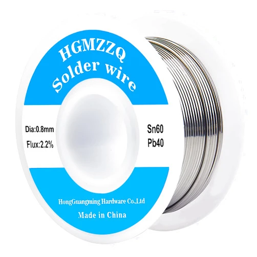 HGMZZQ 60/40 Tin Lead Solder Wire with Rosin core for Electrical Soldering 0.031 inch(0.8mm-50g)