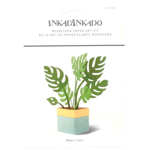 Inkadinkado 62-01186 Monstera Plant Adult's and Kid's Paper Craft Building Kit, 5