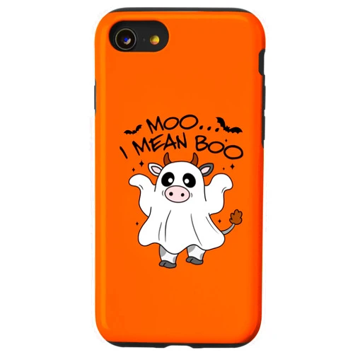 Cow Ghost Apparel iPhone SE (2020) / 7 / 8 Funny Cow Ghost Costume Moo I Mean Boo Halloween Ghost Cow Case