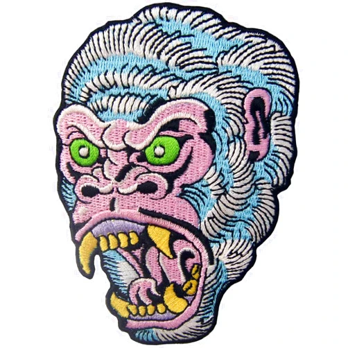 ZEGINs The Roaring Gorilla Patch Embroidered Applique Iron On Sew On Emblem