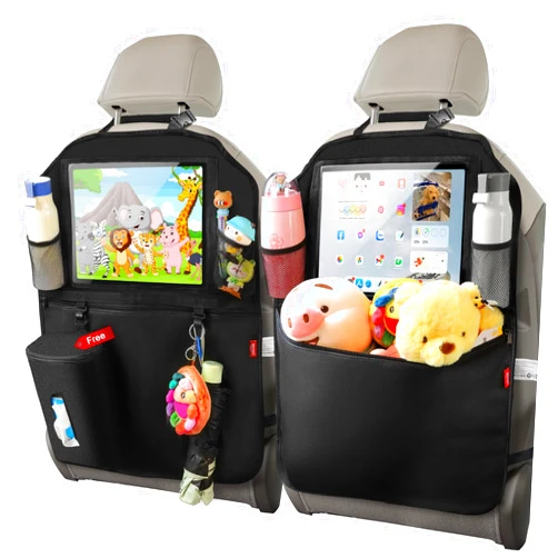 Oasser Kick Mats Seat Back Protector Car Seat Organizer Back of Seat Protector 2 Pack XL with 1 Tissue Box Clear 12.9