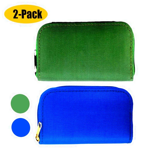 Mixtecc 2PACK Memory Card Case - Carrying Case Suitable for Micro SD, Mini SD and 4X CF, Card Holder Bag Wallet for Media Storage Organization (Blue+Green)