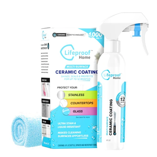 Lifeproof Ceramic Coating Spray Kit - Shine, Seal & Protect Kitchen & Bath Surfaces, Repels Stains & Grime