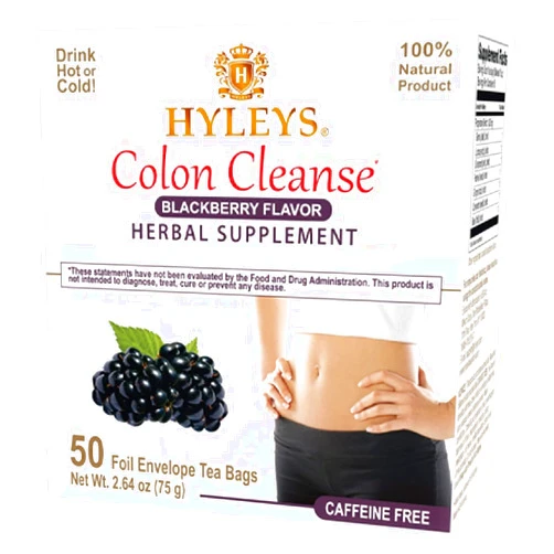 Hyleys Colon Cleanse Tea Blackberry Flavor - 50 Tea Bags (1 Pack)
