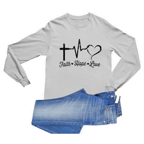 Go All Out Faith Hope Love Christian Jesus Gift Idea Mens Long Sleeve T-Shirt