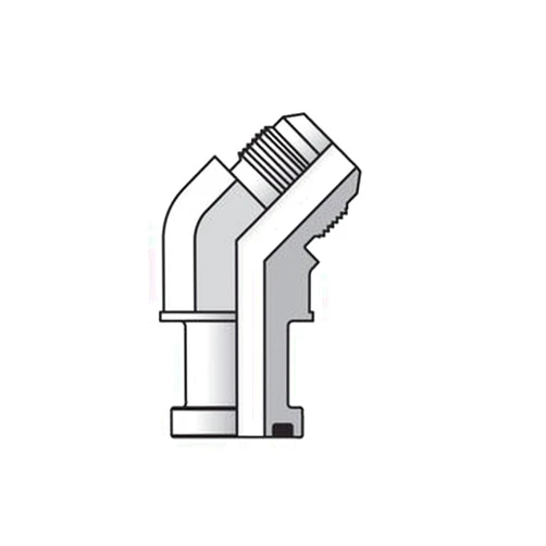 Parker Triple-Lok - Code 62 Flange 45° Elbow Code 62 / 37° Flare