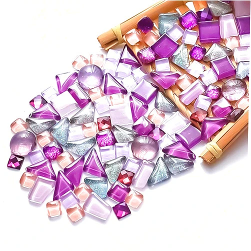 KYIAANY Mosaic Tiles Pieces Crafts kit: KYIAANY 1.1 lb Mosaic Glass Kits Supplies Tile Bulk Assorted Shapes Ceramic Iridescent Color - DIY Mosaic Lamps Shade Base Holder Table Stepping Stone for Home Decor