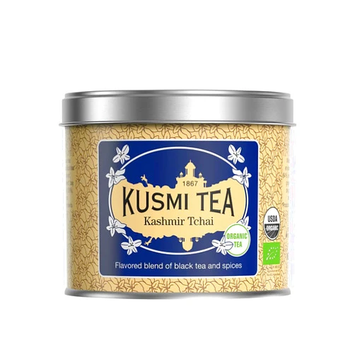 Kusmi Tea - Kashmir Tchai - Organic Black Tea Flavored with Anise, Cardamom, Cinnamon, Ginger & Cloves - Smooth, Flavourful, Caffeinated Tea - Loose Leaf Tea - Tin Box of 3.5 oz