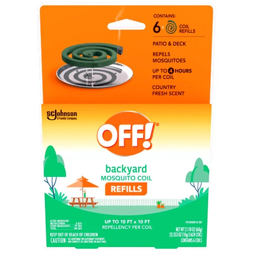 OFF! Backyard Mosquito Repellent Coil Refills, Perfect for Outdoor Patios Country Fresh Scent, 6 Count