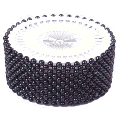 Zavaca Round Pearl Head Sewing Pins Straight Pins Head pins,1.5 inch - 480 Pcs (Black)
