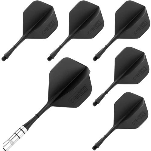 CyeeLife 6pcs Moulded Dart Flights and Shafts 2BA,one Piece Integrated Accessory CF01 Multiple Colors Available