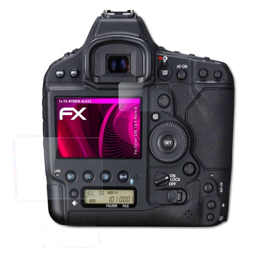 AtFoliX Plastic Glass Protective Film compatible with Canon EOS 1D X Mark II Glass Protector, 9H Hybrid-Glass FX Glass Screen Protector of plastic (Set of 1)