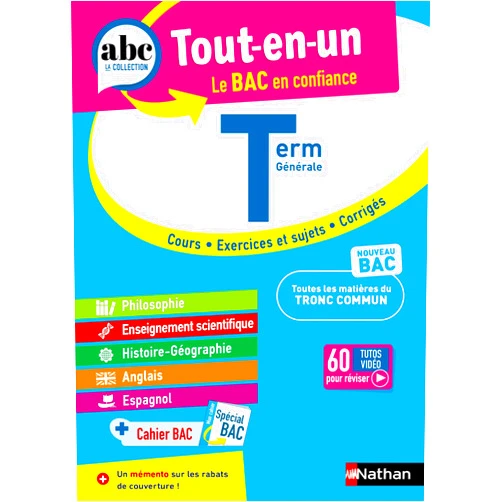 French Edition by Laetitia Benbassat (Author), Fredéric Fouletier (Author), Adèle Gaillot (Author), Pascal Jézéquel (Author), Servane Marzin (Author), Garance Ouazine (Author), Evelyne Soumah (Author), Alain Rajot (Author), Cécile Vidil (Author), Christian Camara (Author), Claudine Gaston (Author), Karine Marteau-Bazouni (Author), Josiane Papazian (Author), Denis Vanhoutte (Author), Clémence Arnette (Author), Stéphane David (Author), Antoinette de Jorna (Author) & 13 more Format: Kindle Edition ABC Tout en un Tle - Toutes les matières du tronc commun Terminale - Bac 2026 - Philosophie, Enseignement scientifique, Histoire-Géographie, Anglais, Espagnol ... + Cahier spécial Bac - EPUB (French Edition)