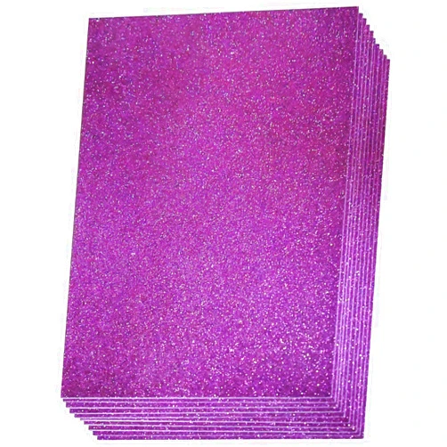 SALEMAR Purple Glitter Foam Sheets, 10 Packs Thick Self-Adhesive Sparkle EVA Sheets for Crafting, 30 x 20cm (Purple)