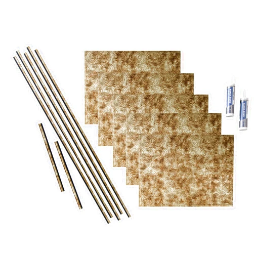 FASÄDE Lotus Decorative Vinyl Backsplash 15 sq ft Kit in Bermuda Bronze