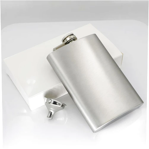 CNFLASK Brush Finish Hip Flask 304 Stainless Steel Brushed Whiskey Flask (Brushed, 8oz)