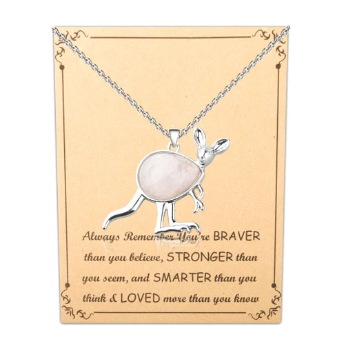 FUSTMW Kangaroo Necklace Kangaroo Gifts for Women Kangaroo Jewelry Spirit Animal Gifts Kangaroo Themed Gifts Zoo Keeper Gifts