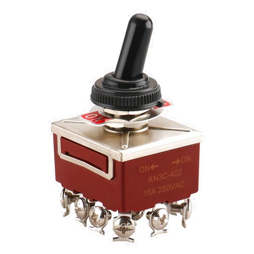 Baomain Toggle Switch KN3C-402 on/on 4PDT 4P2T AC 380V 15A 12 PINS Screws with Waterproof Boot