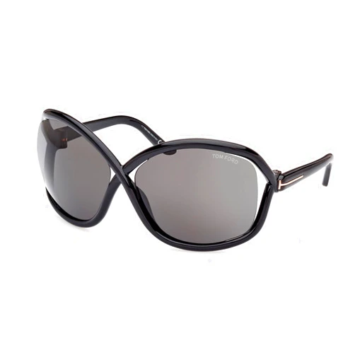 Tom Ford Sunglasses FT 1068 Bettina 01A Shiny Black, t Logo/Smoke Lenses