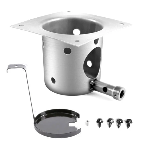 QuliMetal Fire Burn Pot Replacement Parts for Pit Boss and Traeger Pellet Grills, Replacement for Traeger and Pit Boss Fire Pits, Upgraded Heavy - Duty Steel FirePot with Ash Remover and Screws