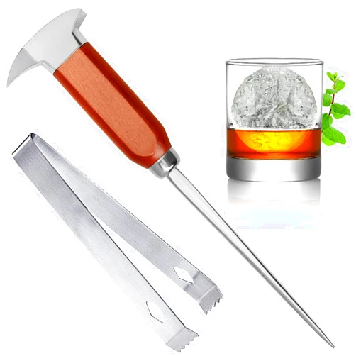 SuproBarware 9-Inch Stainless Steel Ice Pick and Tong Set - Japanese Style Crusher and Chipper for Breaking Ice, Ideal for Bars and Home (Set of 2)
